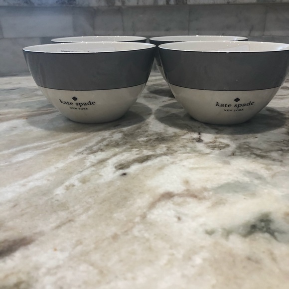 Kate Spade ♠️ Lenox China Rutherford Grey Bowls 4 - Picture 3 of 4